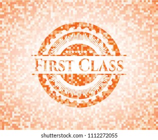  First Class orange mosaic emblem