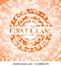 First Class orange mosaic emblem