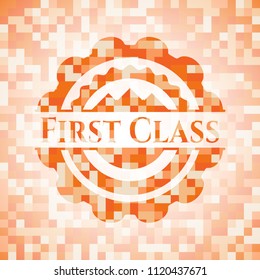 First Class orange mosaic emblem