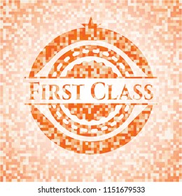 First Class orange mosaic emblem