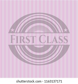 First Class pink emblem. Retro