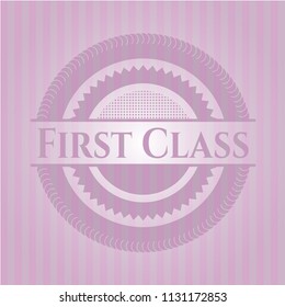 First Class pink emblem. Vintage.