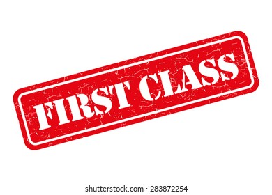 First class retro isolated stamp