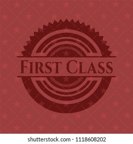 First Class retro red emblem