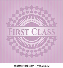 First Class retro style pink emblem