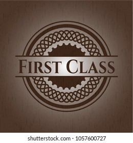 First Class retro wood emblem