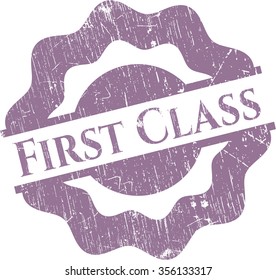 First Class rubber seal with grunge texture