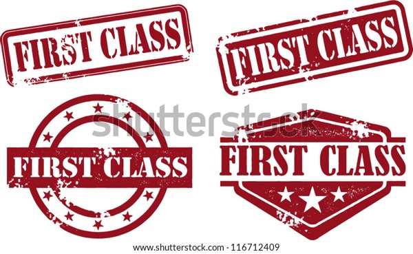 First Class Rubber Stamp Collection Stock Vector Royalty Free 116712409 Shutterstock