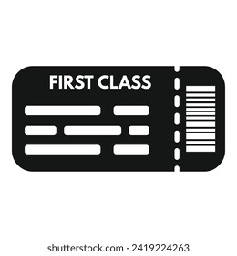 First class travel ticket icon simple vector. Suitcase vacation. Private inside