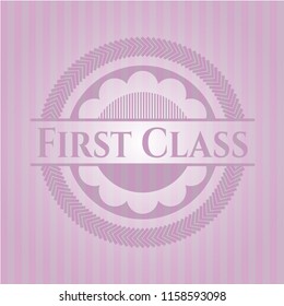 First Class vintage pink emblem