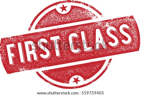 First Class Vintage Rubber Stamp