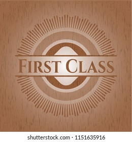 First Class wood icon or emblem