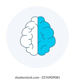 First Clever Icon. Brain and Intelligence Representation Illustration for Creativity and Innovation.