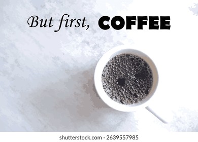 But first, COFFEE - But first, COFFEE Logotype with a cup of coffee image