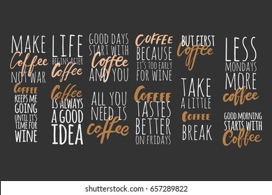 But first coffee.Coffee keeps me going until it's time for wine.Coffee is always a good idea. Lettering and custom typography for your designs: t-shirts, bags, for posters, invitations, cards 