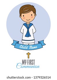 First communion boy card