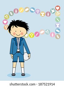 First Communion boy. Invitation Card. 