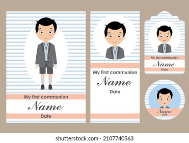 Primer juego de tarjetas, marcadores, etiquetas y etiquetas para niños
