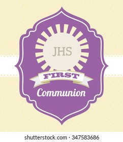 first communion card design, vector illustration eps10 graphic 