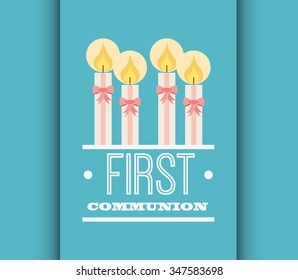 first communion card design, vector illustration eps10 graphic 