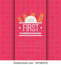 first communion card design, vector illustration eps10 graphic 