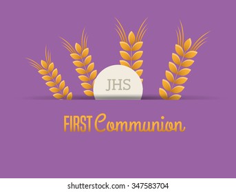 first communion card design, vector illustration eps10 graphic 