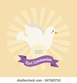 first communion card design, vector illustration eps10 graphic 