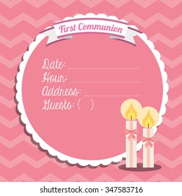 first communion card design, vector illustration eps10 graphic 