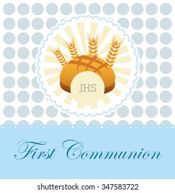 first communion card design, vector illustration eps10 graphic 