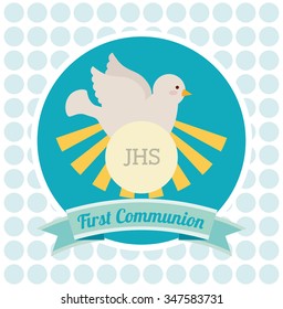 first communion card design, vector illustration eps10 graphic 