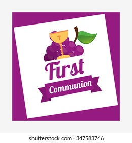 first communion card design, vector illustration eps10 graphic 