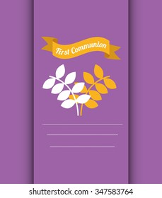 first communion card design, vector illustration eps10 graphic 