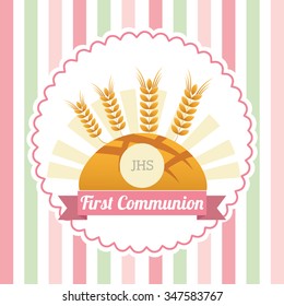 first communion card design, vector illustration eps10 graphic 