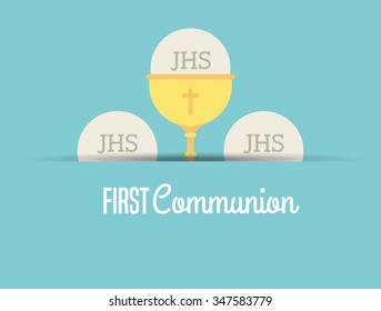 first communion card design, vector illustration eps10 graphic 