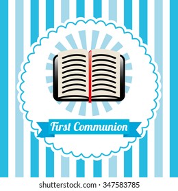 first communion card design, vector illustration eps10 graphic 