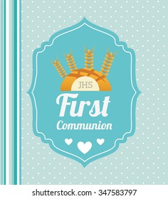 first communion card design, vector illustration eps10 graphic 