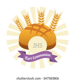 first communion card design, vector illustration eps10 graphic 