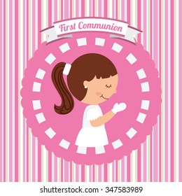 first communion card design, vector illustration eps10 graphic 