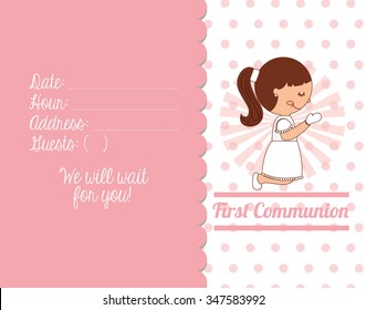 first communion card design, vector illustration eps10 graphic 