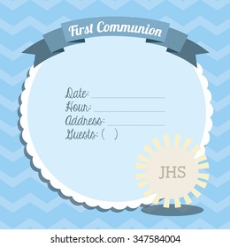 first communion card design, vector illustration eps10 graphic 