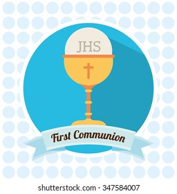 first communion card design, vector illustration eps10 graphic 