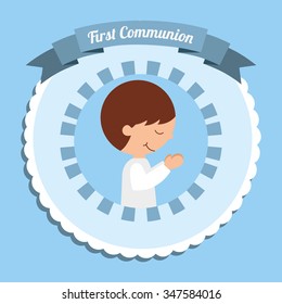 first communion card design, vector illustration eps10 graphic 