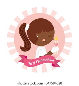 first communion card design, vector illustration eps10 graphic 
