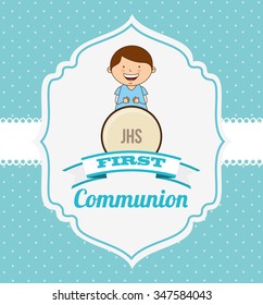 first communion card design, vector illustration eps10 graphic 