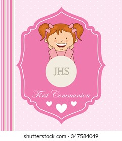 first communion card design, vector illustration eps10 graphic 