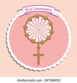 first communion card design, vector illustration eps10 graphic 