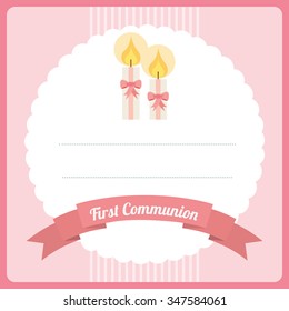 first communion card design, vector illustration eps10 graphic 