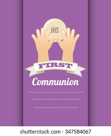 first communion card design, vector illustration eps10 graphic 