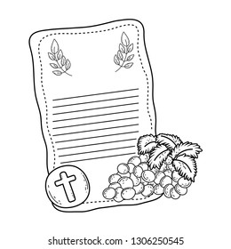 first communion card with grapes