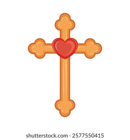 first communion catholic cross isolated